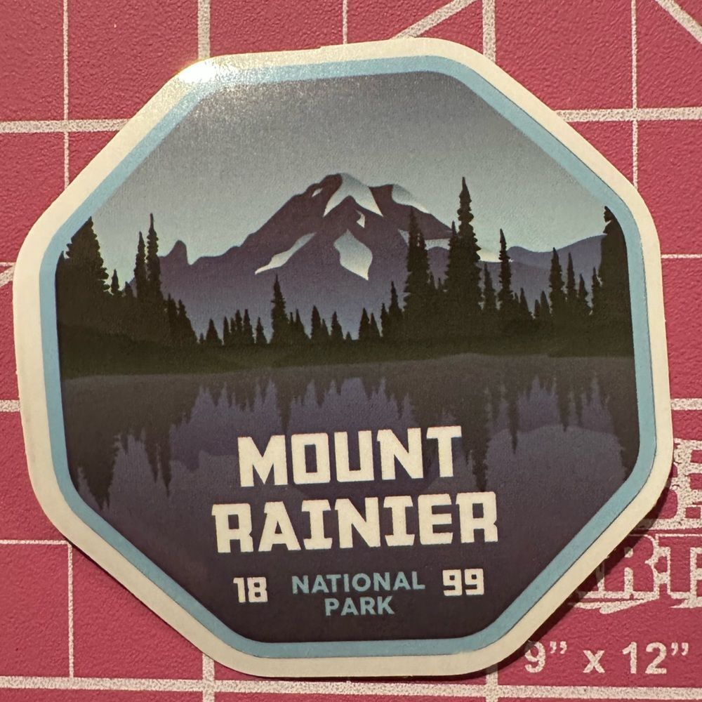 💜13/$13 +Bundle Sticker Sale | Travel Mt Rainer National Park Waterproof Sticker